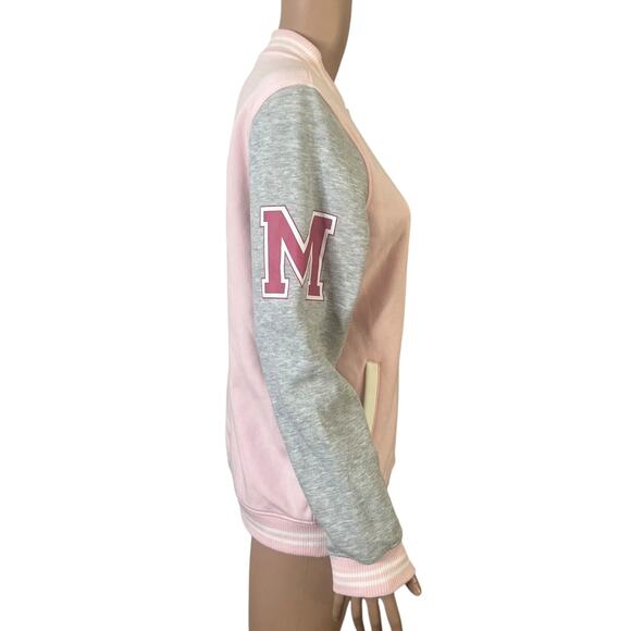 Disney 100 Mickey Mouse Club Varsity Jacket Women’s Small Pink Gray Letterman - Picture 5 of 16